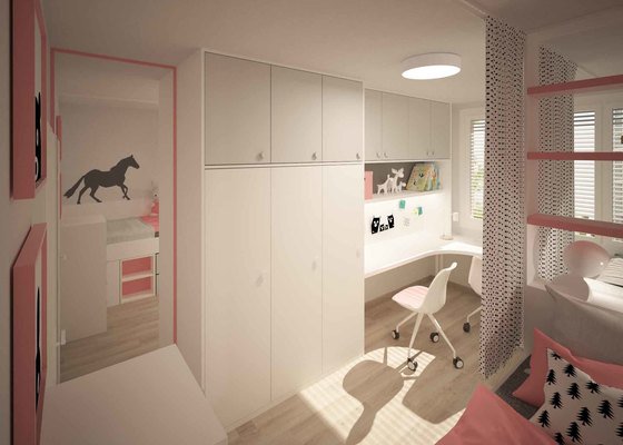 Návrh interiéru - malý dětský pokoj pro kluka a holku
