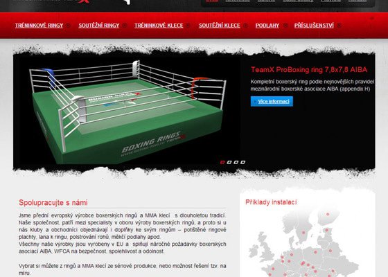 Tvorba www stránek pro prodej boxerských ringů a MMA klecí