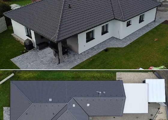 Zhotovení střechy novostavby RD + výroba a montáž krytého stání na míru